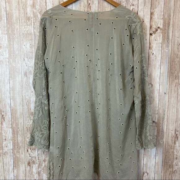 Johnny Was Eyelet Embroidered Tie‎ Front Tunic - Picture 5 of 10
